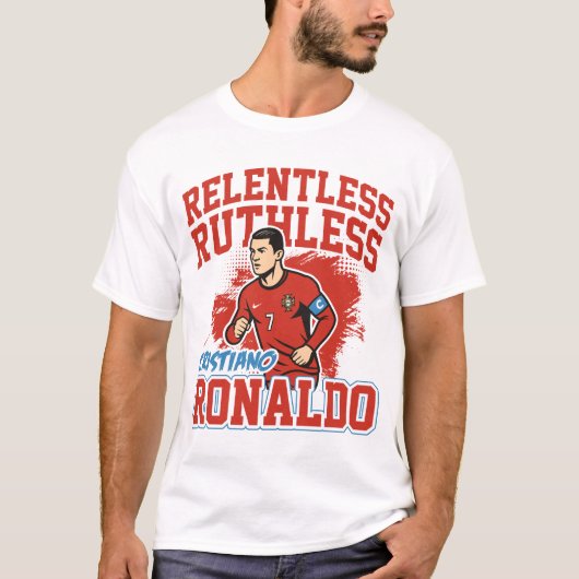 Meedogenloze Ruthless Ronaldo Voetbal T-shirt (Voorkant)