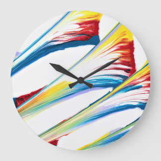 Meegaande 3 Wilde Gestreepte Abstracte Wandklok Grote Klok