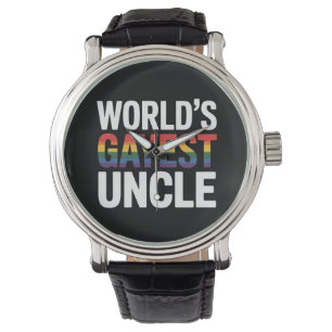 Meelevende Oom Van De Wereld LGBTQ Gay Pride-bondg Horloge