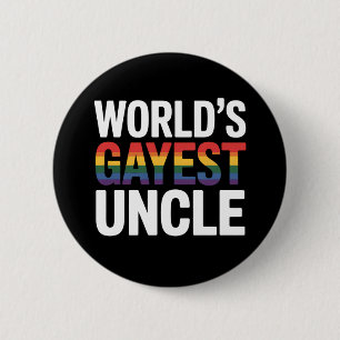 Meelevendste Oom van de Wereld LGBTQ Regenboog Ronde Button 5,7 Cm