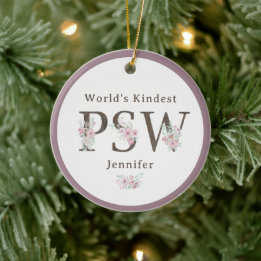 Meelevendste PSW Bloemige Kerstmis Keramisch Ornament