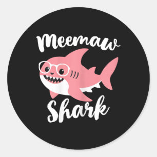 Meemaw Shark Moederdag Grandma Funny Mee-maw Ronde Sticker