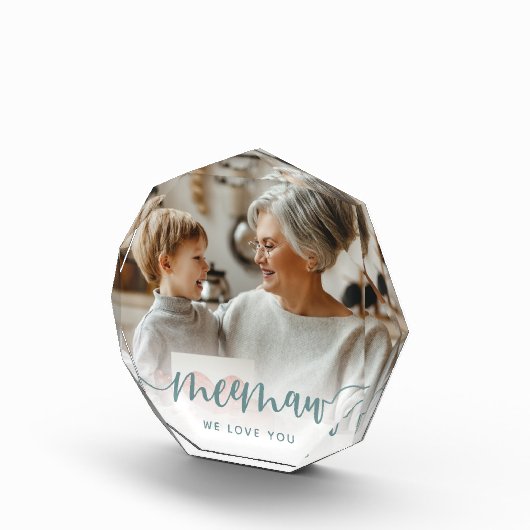 Meemaw We houden van je | Grandma Script Overlay Fotoblokken (Rechts)