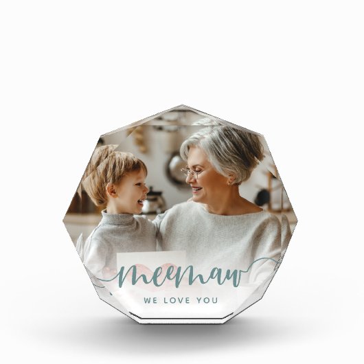 Meemaw We houden van je | Grandma Script Overlay Fotoblokken (Voorkant)