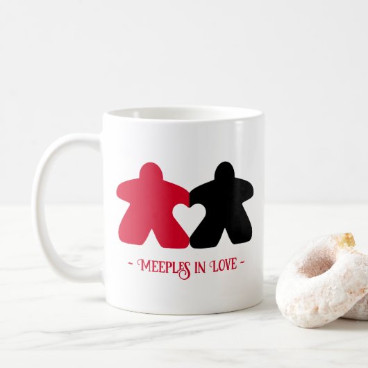 Meepes en Amour, Mug Rouge & Noir (Avec donut)