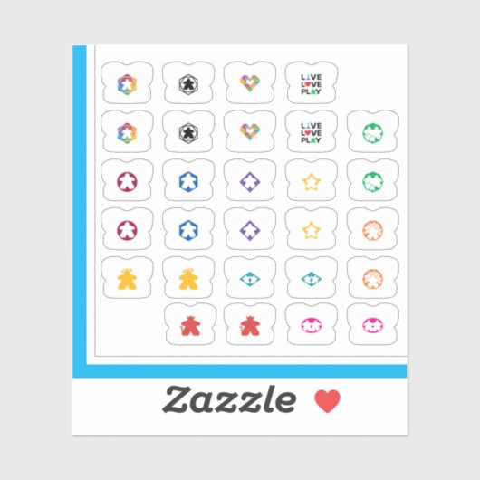 Meeple Tee Stickers - Variety Pack (Vel)