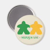 Meeples en amour, aimant vert et jaune (Recto/Verso)