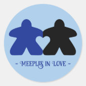 Meeples en amour, autocollants bleus et noirs (Devant)
