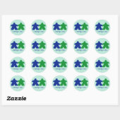 Meeples en amour, autocollants bleus et verts (Feuille)