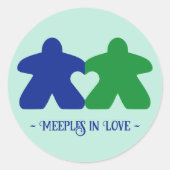 Meeples en amour, autocollants bleus et verts (Devant)