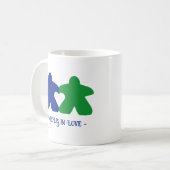 Meeples in Liefde, Blauwe & Groene Mok (Voorkant links)