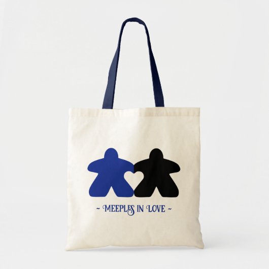 Meeples in Love, Blue & Black Basic Tas (Voorkant)