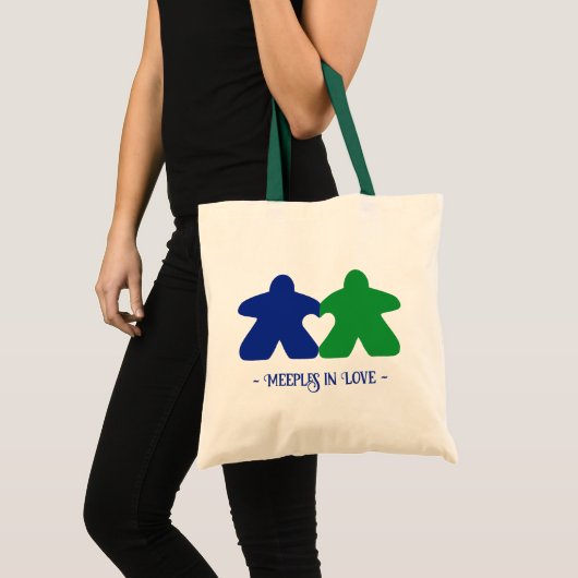 Meeples in Love, Blue & Green Basic Tas (Voorkant (product))