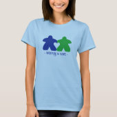 Meeples in Love, Blue & Green Women's Shirt (Voorkant)