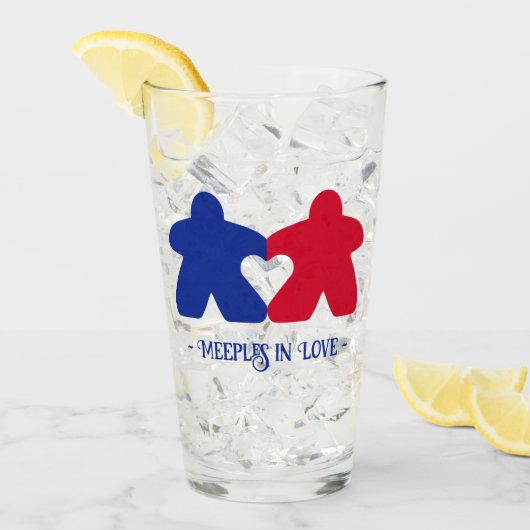 Meeples in Love, Blue & Red Tumbler (Voorkant ijs)