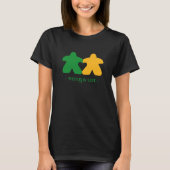 Meeples in Love, Groen & Geel Vrouwen Shirt (Voorkant)