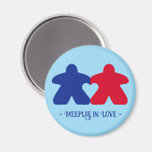 Meeples Verliefd, Blauwe & Rood Magneet (Voorkant / Achterkant)