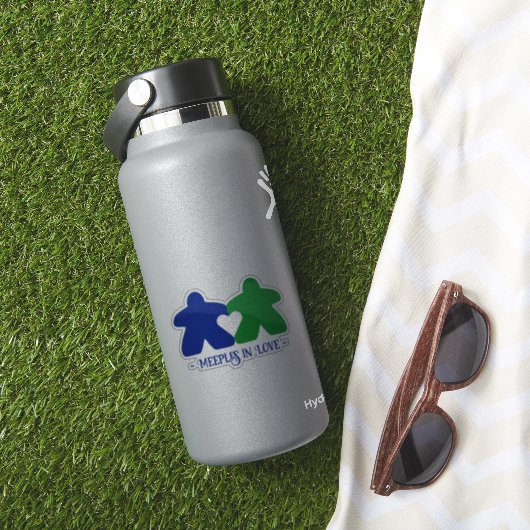 Meeps en Love, Bleu & Vert Vinyl Sticker (HydroFlask Insitu)