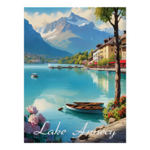 Meer Annecy Frankrijk Alpen Reisposter Perfect Poster