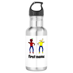 Meer appels en Bananen White personaliseerde 18 oz Waterfles