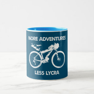 Meer avonturen Minder Lycra Bikepacking Tweekleurige Koffiemok