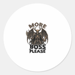 Meer Baas Alsjeblieft Halloween Duivel Skelet Bijl Ronde Sticker