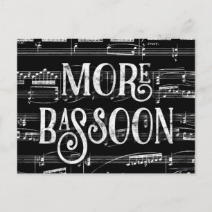 Meer basson-alkboard - zwarte witte muziek briefkaart