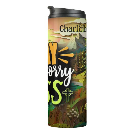 Meer bidden, minder zorgen thermosbeker (Geroteerd rechts)