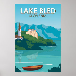 Meer Bled Slovenië Reizen Retro Reis Kunst Vintage Poster