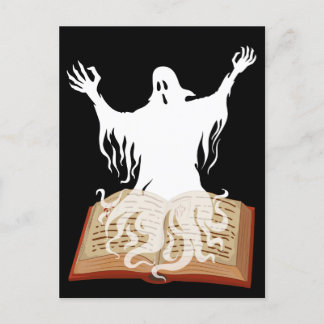 Meer boeken lezen Ghost Book Halloween Briefkaart