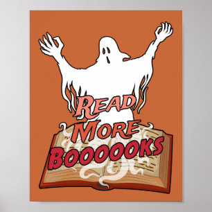 Meer boeken lezen Ghost Book Halloween Poster
