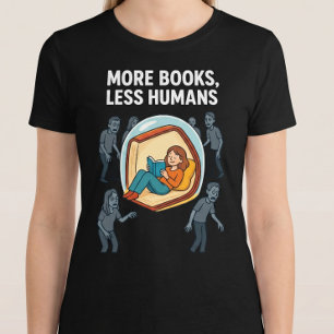 Meer boeken, minder mensen. Lezen T-shirt