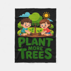 Meer bomen planten - kinder tuinen eco vriendelijk fleece deken