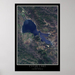 Meer Californië wissen vanaf ruimtesatellietkaart Poster