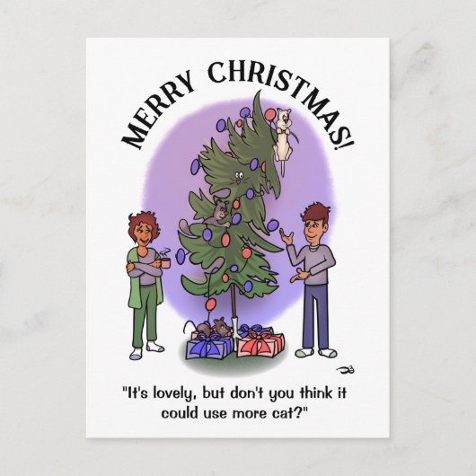 Meer Cat Christmas Briefkaart (Voorkant)