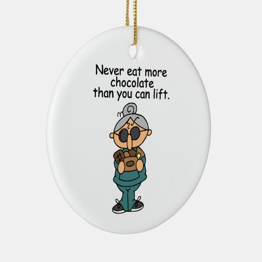Meer chocolade-Humor Keramisch Ornament (Rechts)
