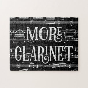 Meer Clarinet-bord - Zwarte witte muziek Legpuzzel