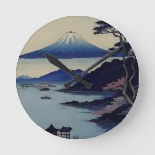 Meer, dennenboom en berg - Japan Ronde Klok
