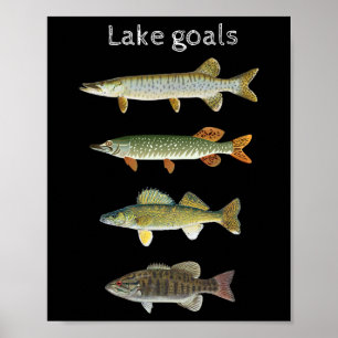 Meer Doelen Vissen Musky Snoek Walleye Kleine Mond Poster