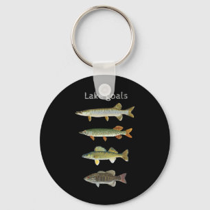 Meer Doelen Vissen Musky Snoek Walleye Kleine Mond Sleutelhanger