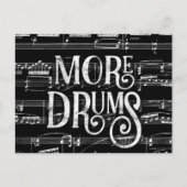Meer Drums Schoolbord - Zwarte Witte Muziek Briefkaart (Voorkant)