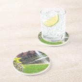 Meer en fontein bij RHS Wisley Zandsteen Onderzetter (Zijkant)