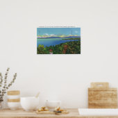 Meer en Groene bergen Poster (Keuken)