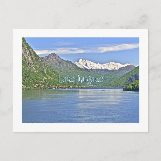 MEER EN MET SNEEUW BEDEKTE BERG/ZWITSERLAND BRIEFKAART (Voorkant)