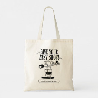 Meer espresso, minder depressieve canvas tas