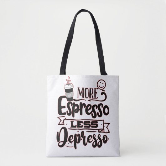 Meer Espresso Minder Depresso - Espresso Liefde Draagtas (Voorkant)