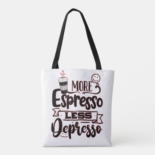 Meer Espresso Minder Depresso - Espresso Liefde Draagtas (Achterkant)