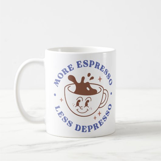Meer Espresso Minder Depresso Koffiemok (Links)