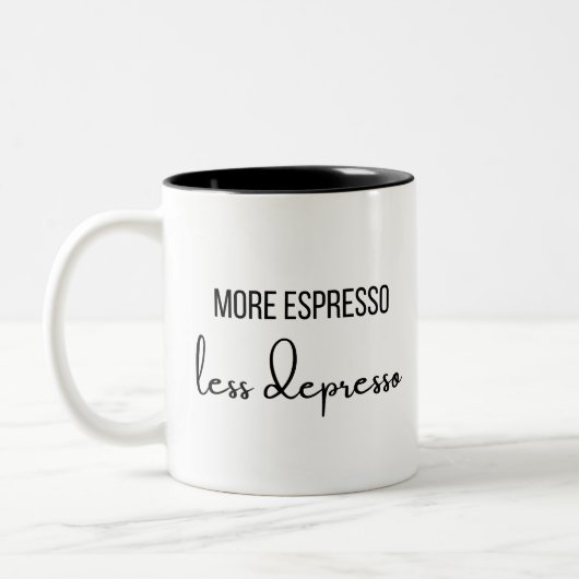 Meer Espresso Minder Depresso Mok (Links)