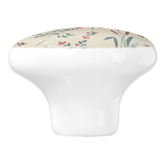 Meer flora waterverf wilde bloemen keramische knop (Zijkant)